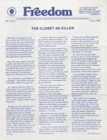 MCC Freedom Newsletter - August 1982