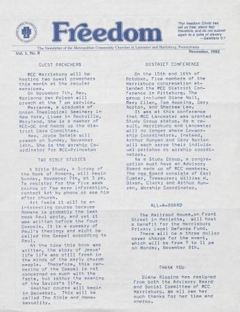 MCC Freedom Newsletter - November 1982