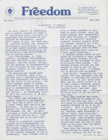 MCC Freedom Newsletter - April 1983
