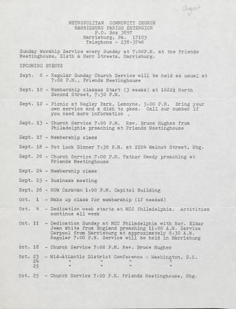 MCC Harrisburg Newsletter - August 1981 