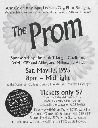 Pink Triangle Coalition "The Prom" Flyer - May 13, 1995
