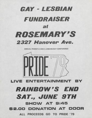 Pride '79 Fundraiser Flyer - June 9, 1978