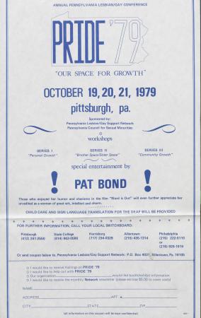 Pride '79 Poster - October 19 - 21, 1979
