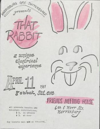 "That Rabbit" Performance Flyer - April 11, 1981
