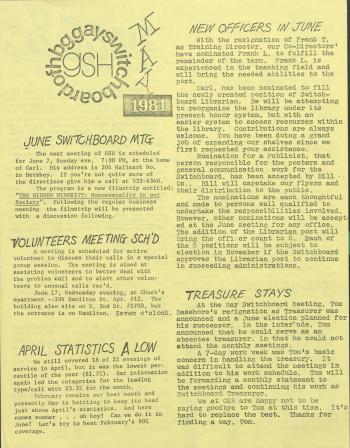 GSH Newsletter - May 1981