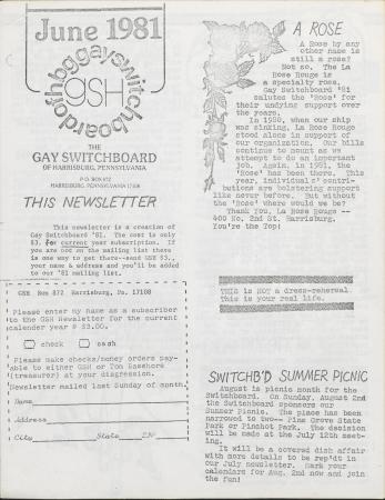 GSH Newsletter - June 1981