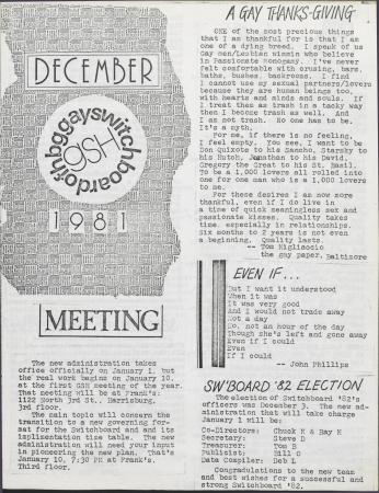 GSH Newsletter - December 1981