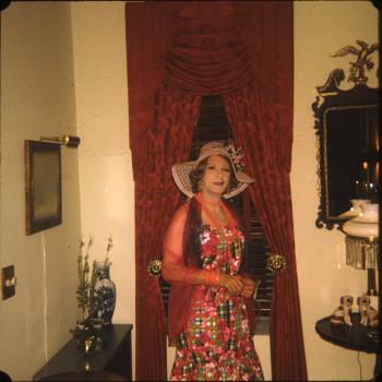 Wesley in Red Floral Dress - December 1974