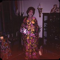 Wesley in Yellow and Pink Floral Dress, photo 1 - September 1977