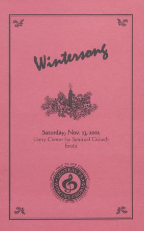 Central PA Womyn’s Chorus “Wintersong” Program - November 23, 2002