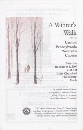 Central PA Womyn’s Chorus “A Winter’s Walk” Program - December 5, 2009