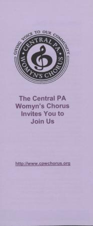 Central PA Womyn’s Chorus Brochure - circa 2006