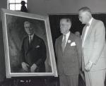 Sumner Drayer standing beside President Edel, 1957
