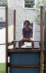 Student in a dunk tank, c.1983