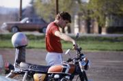 Student and his motorcycle, c.1984