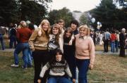 Outdoor gathering on Morgan field, c.1984
