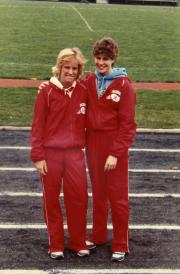 Two members of the track team, c.1985