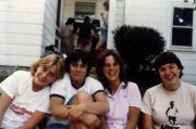 Girls sit outside, c.1985