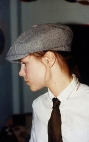 Student wears a gray hat, c.1985