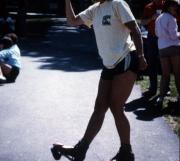 Student dances in roller skates, c.1986