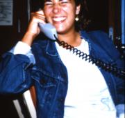 Student makes a call, c.1987