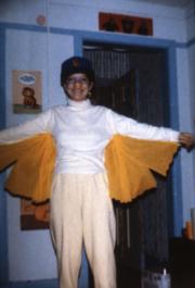 Student in a butterfly costume, c.1987