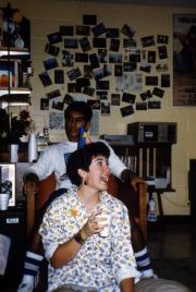 Two students at a party, c.1987