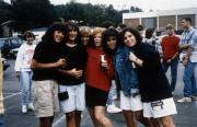 Students in a parking lot, c.1989