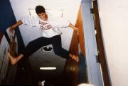 Student scales the walls, c.1990