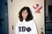 Pi Phi member in her room, c.1991