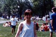 Student laughs while attending a picnic, c.1991