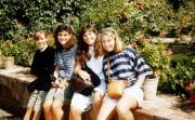 Four girls sit outside, c.1991