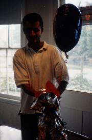 Student receives a gift, c.1992
