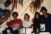 Six friends in costumes, c.1992