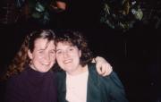 Two friends smile, c.1992