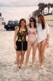 Three friends at the beach, c.1992