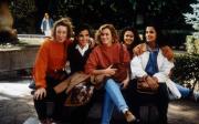 Friends sit on a bench, c.1993