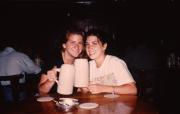 Friends share a drink, c.1994