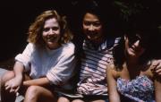 Girls smile for the camera, c.1994