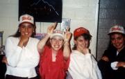Girls pose in Dickinson hats, c.1995