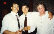 Three friends at a social event, c.1995
