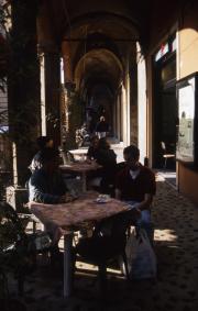 Students enjoy a cappuccino, 1996