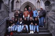 Students outside the Cathedral of St. John the Baptist, 1995