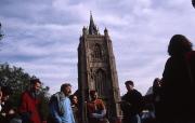 Students outside the Church of St. Peter Mancroft, 1995