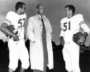 President Rubendall with the Football Team Co-Captains, 1961