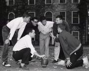 International students play football, c.1950 