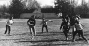 Delta Nu playing football, c.1980