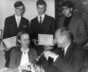 Forensics Club with awards, 1969