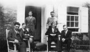 Kappa Sigma sitting outside house, 1932