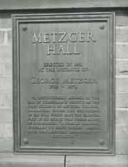 Metzger Hall plaque, c.1935